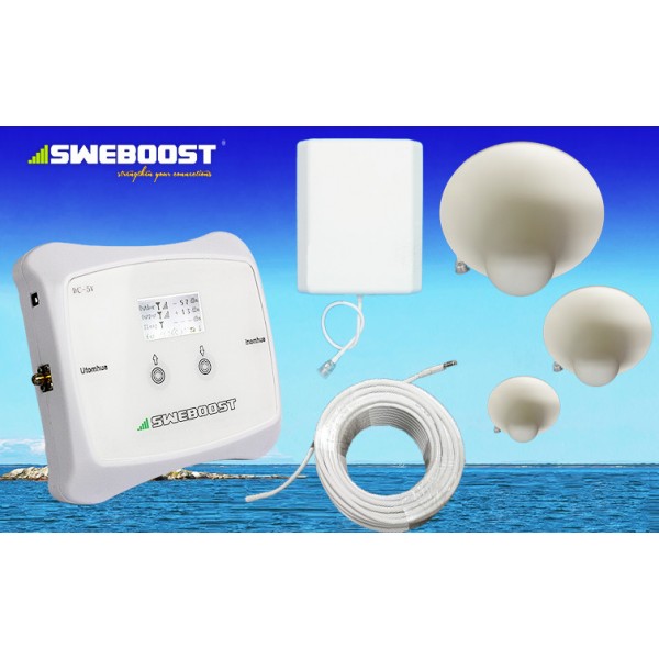 Skräddarsytt komplett 4G inkl 3 Takantenner! Täcker 500-700 kvm (samtalsförstärkning & mobilsurf) koaxial -0,3dB low loss. Telia, Tele2, Telenor  (7996:- exkl) 